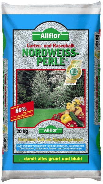 Allflor Nordweiss Perle garden lime for garden and lawn, 10kg